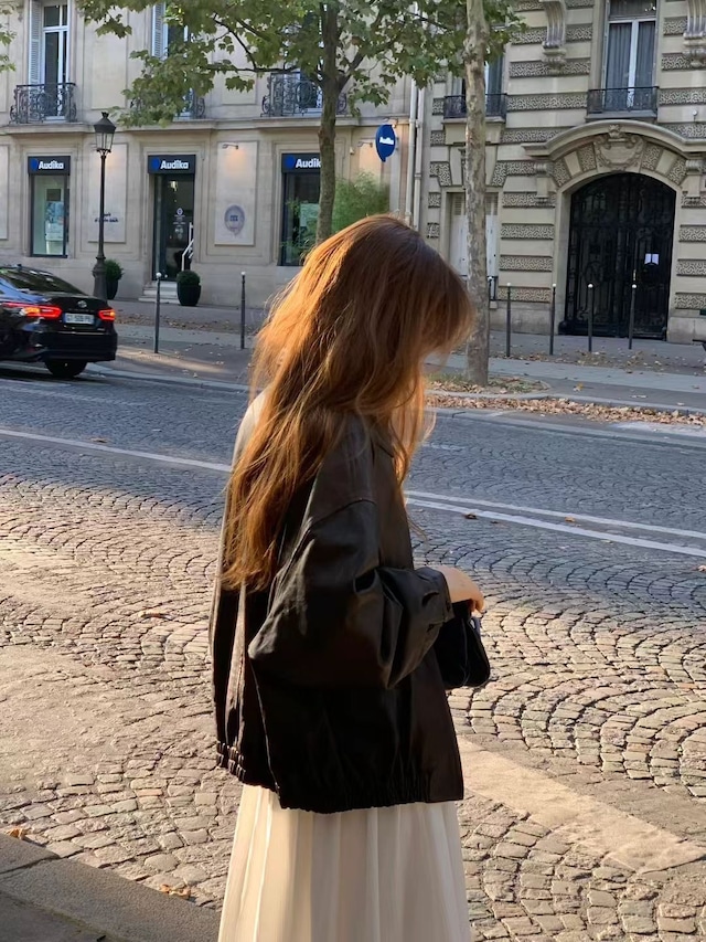 (OUNCE) jacquared shirring skirt