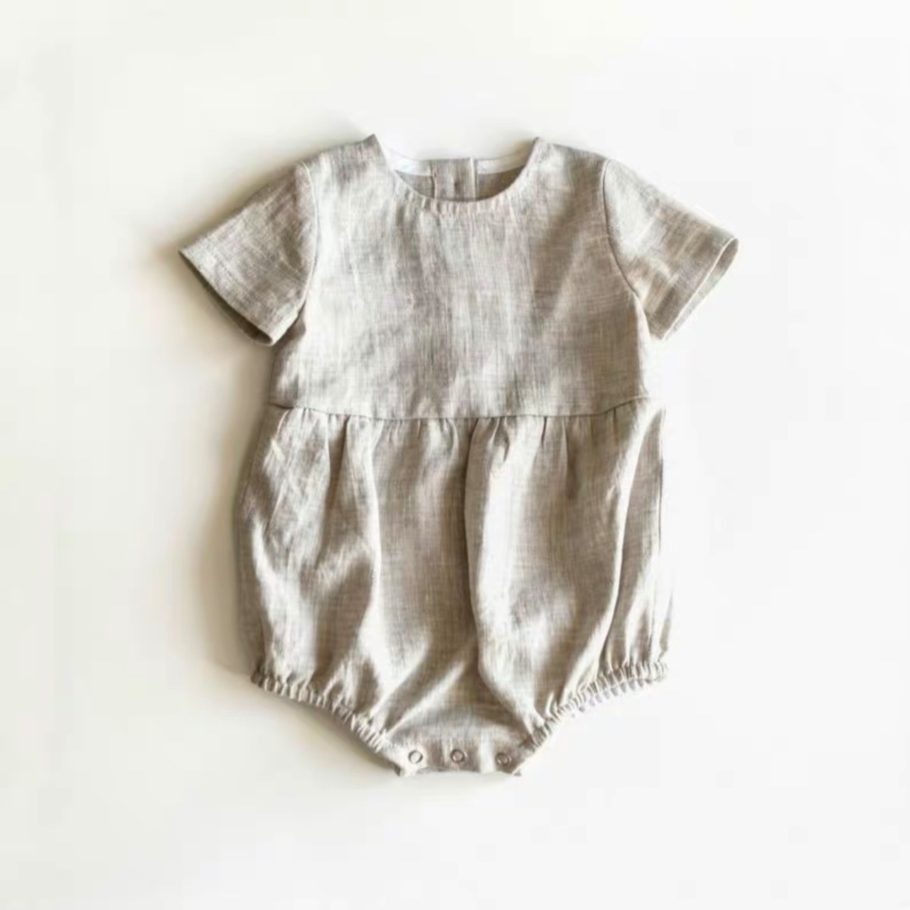 【 即納 】short sleeve linen rompers