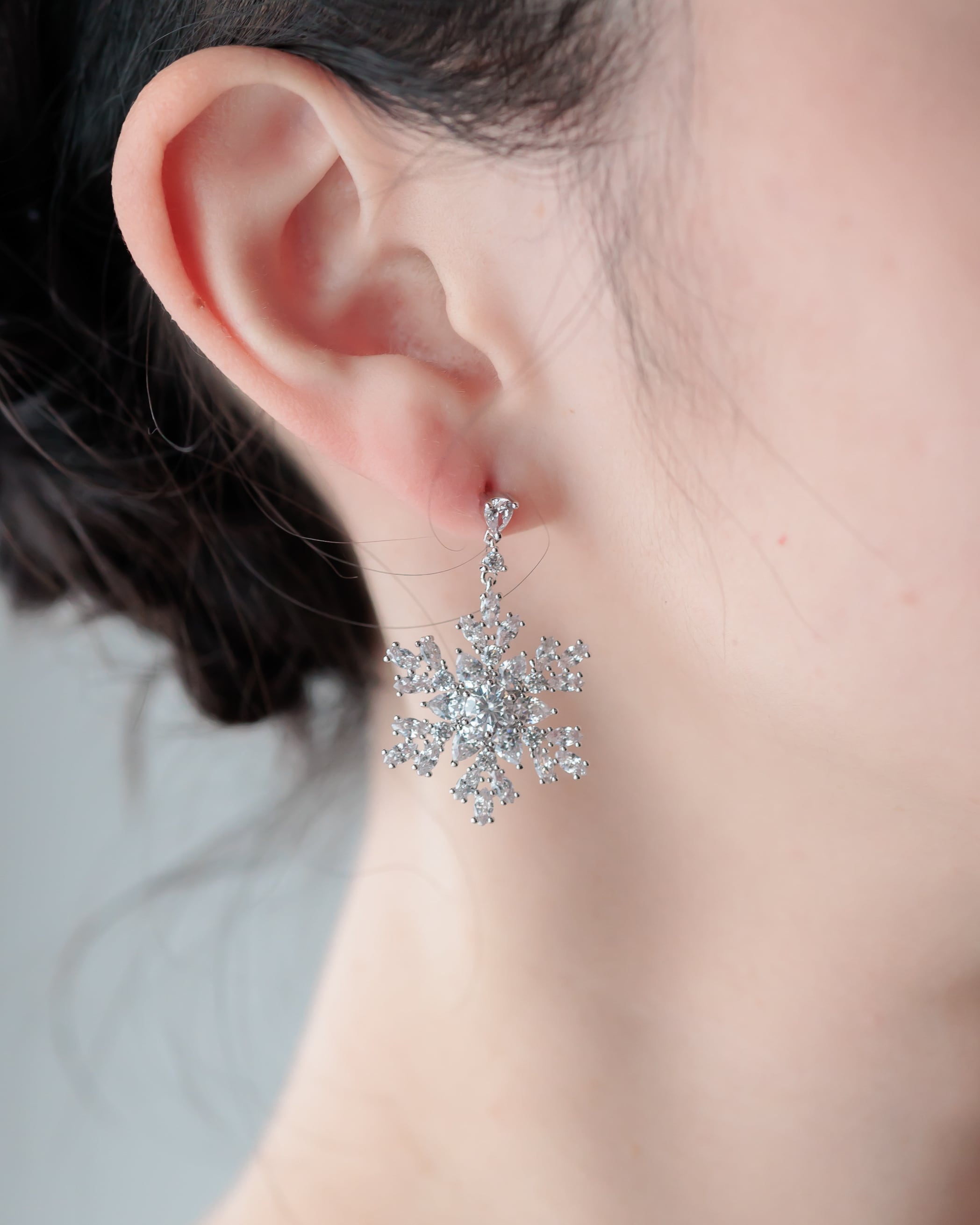 雪の花ブライダルピアス【AE2402-02】