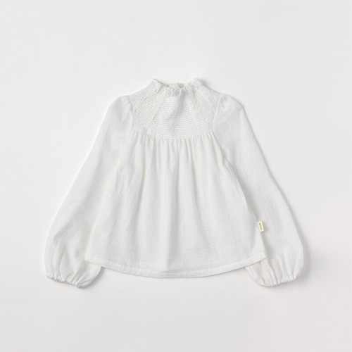 MARLMARL(マールマール)/ blouses shirring / white / 100-120cm