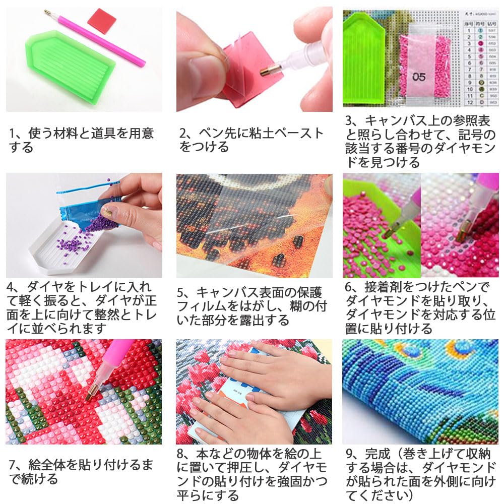 サムコス ダイヤモンドアート キット ダイヤモンドの絵画 2個セット