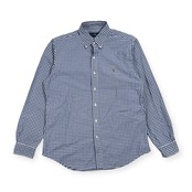 RALPH LAUREN ラルフローレン CLASSIC FIT ギンガムチェック オックスフォード BD ボタンダウン 長袖シャツ M/ブルー メンズ