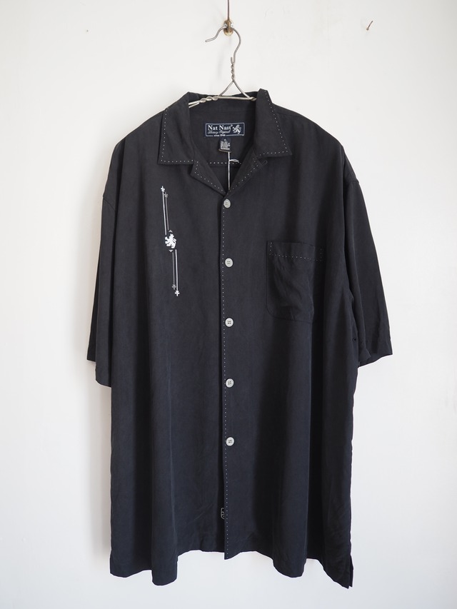 1990’s NAT NAST 100% Silk Open Collar Shirt／XL