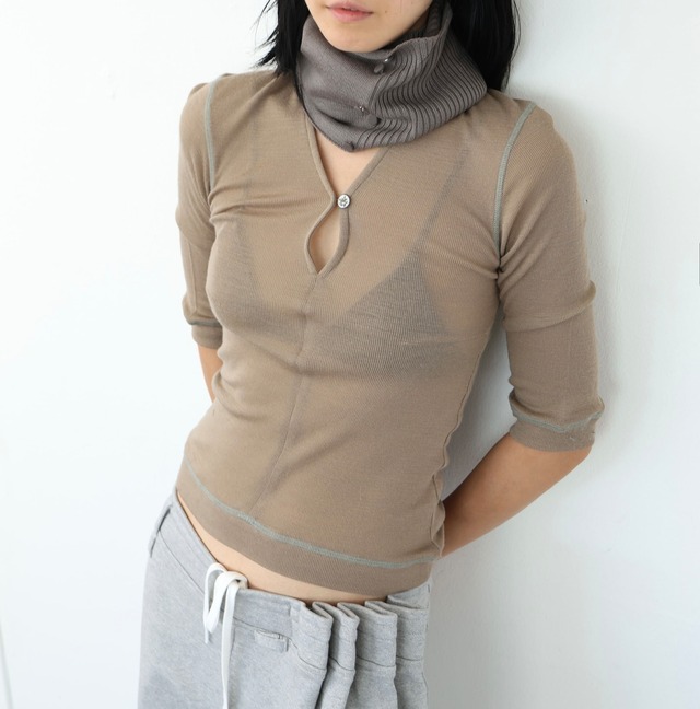 【ulikasanctus】BUTTONED KNIT SCARF