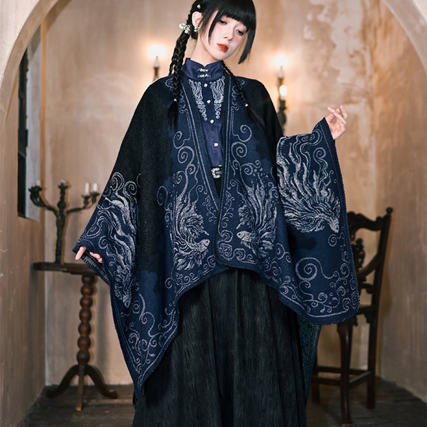 中華ゴシック 大判ショール レトロ ゆったり 大人ゴシック 古怪舎