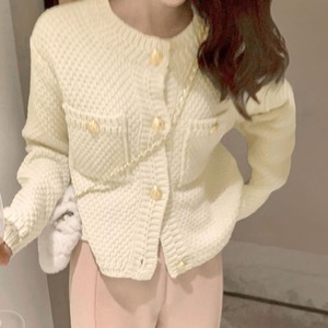カーディガン ニット 長袖 レディース 秋冬 韓国 きれいめ 大人 カジュアル おしゃれ ゴールドボタン ショート丈 トップス 羽織り 大人可愛い 大人女子