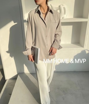 サイドスリット とろみブラウス　AJ42441-309