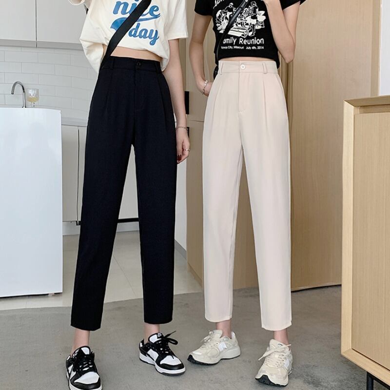 パンツ サマー薄手ルーズハイウェストウェストブラック 夏物 1号婦人29476584540