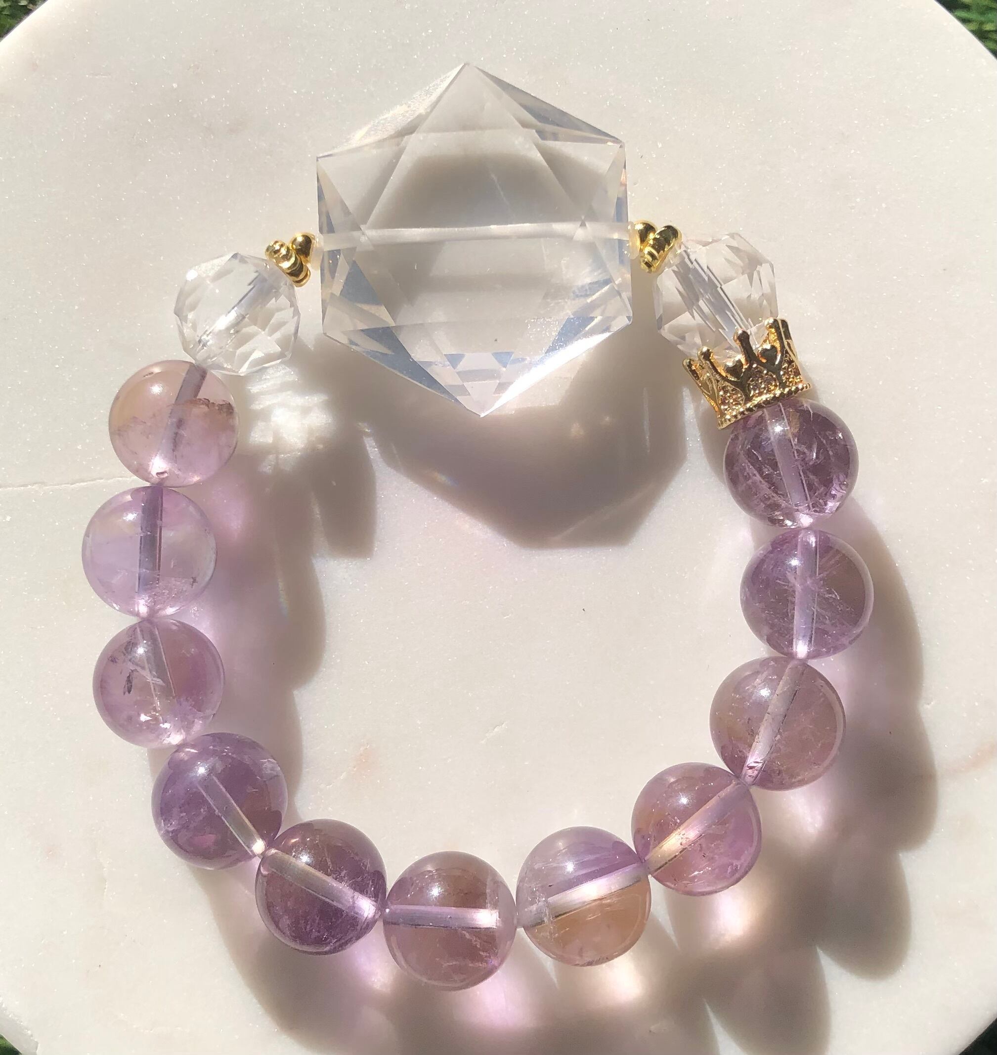 六芒星水晶×アメトリン×水晶ブレスレット 〜宇宙からのエネルギー 