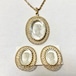 Vintage WHITING DAVIS Intaglio Earrings & Pendant Necklace