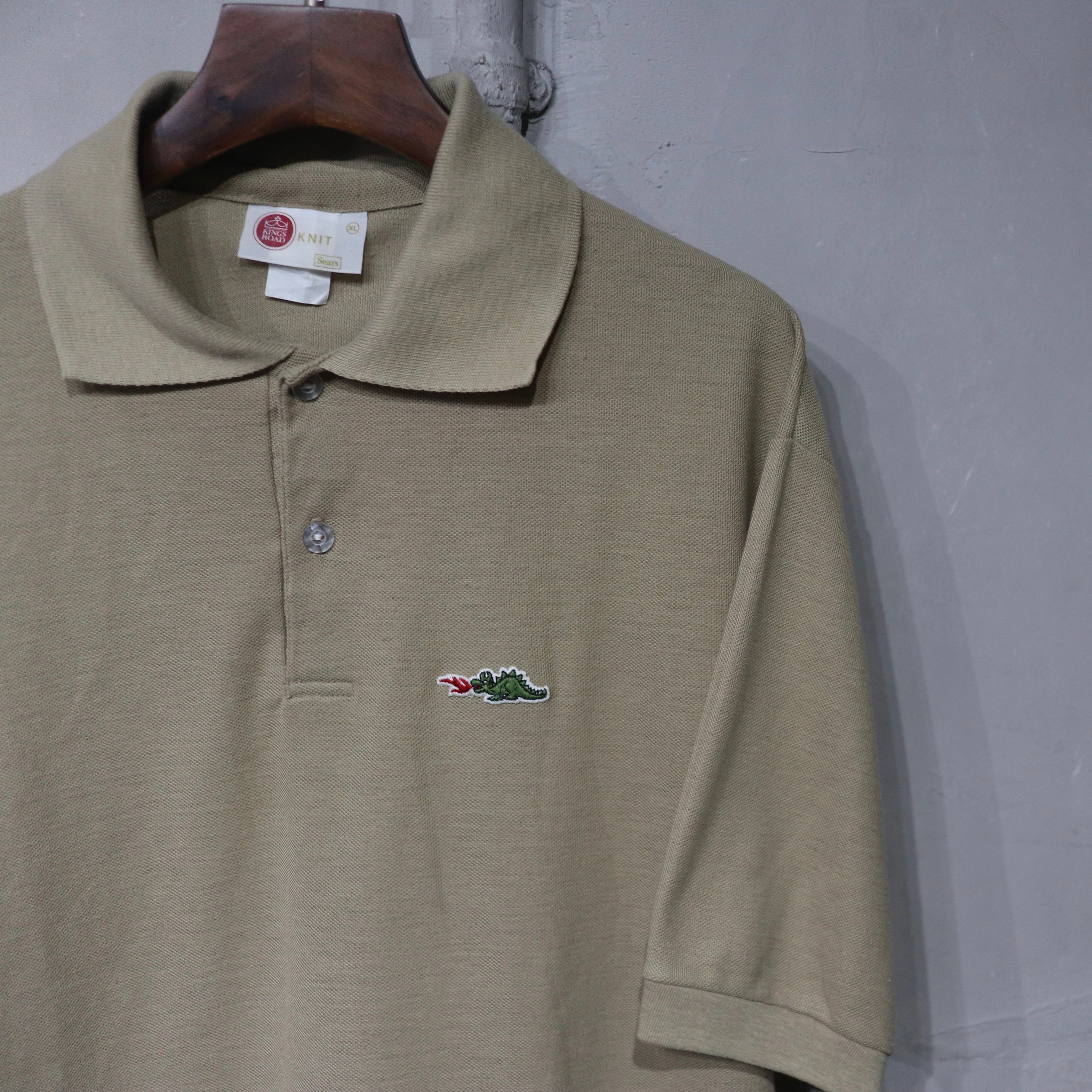 80s Braggin'dragon ブラギンドラゴン ポロシャツ ベージュ 半袖 sears