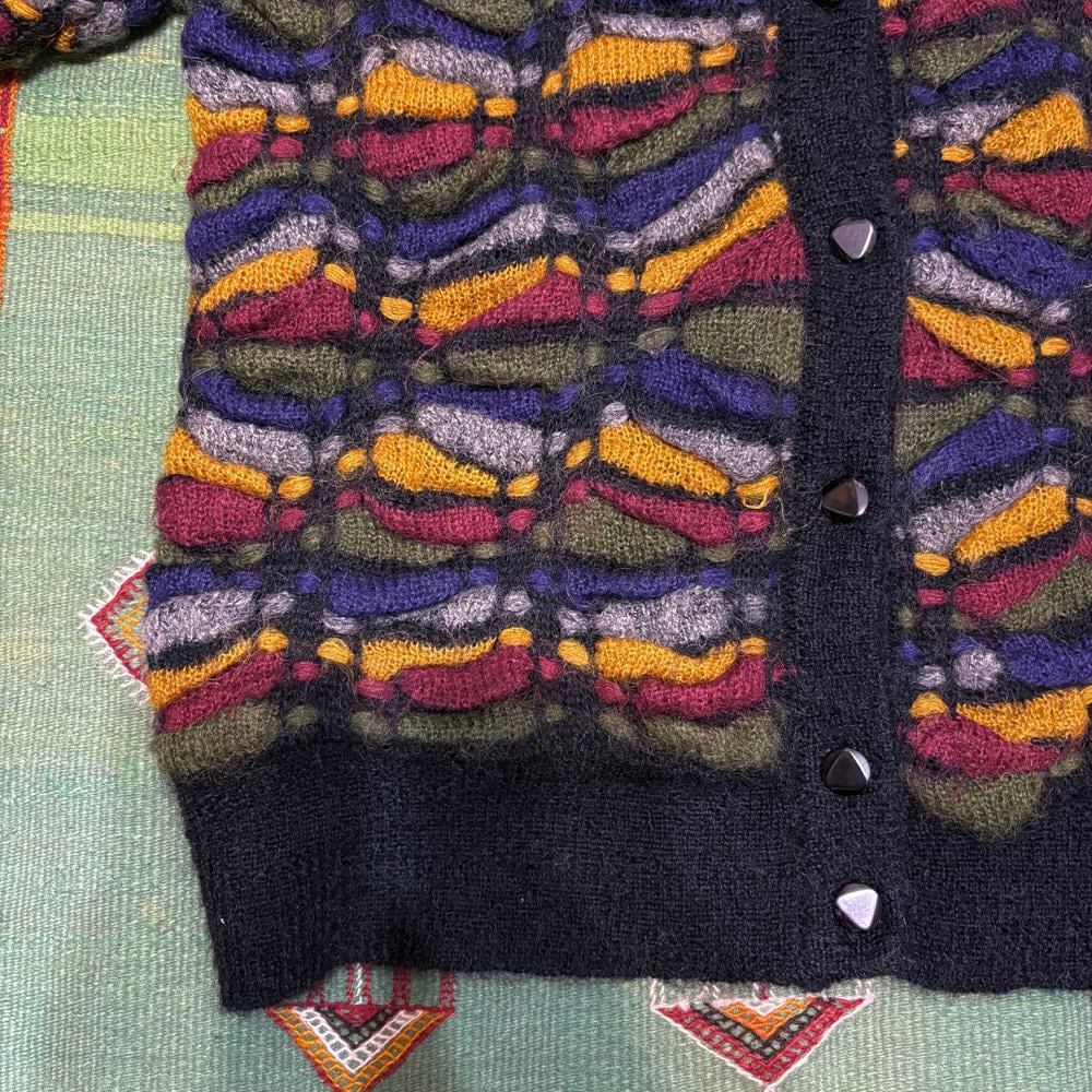 80～90s GAY ATTIRE カラフルニット 立体編み アートデザイン 3D