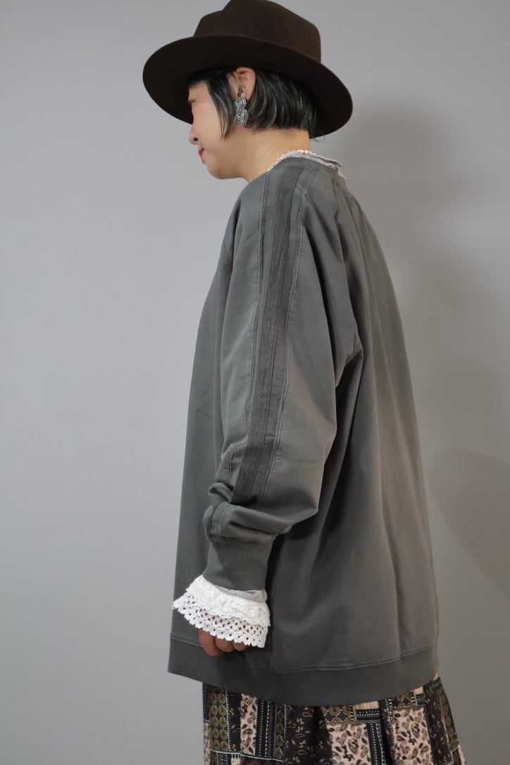 NEW!MINI裏毛ピグメントスリーブラインスウェット【12606-539-10】2026AW