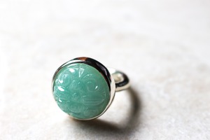 amazonite  flower ring (アマゾナイト）
