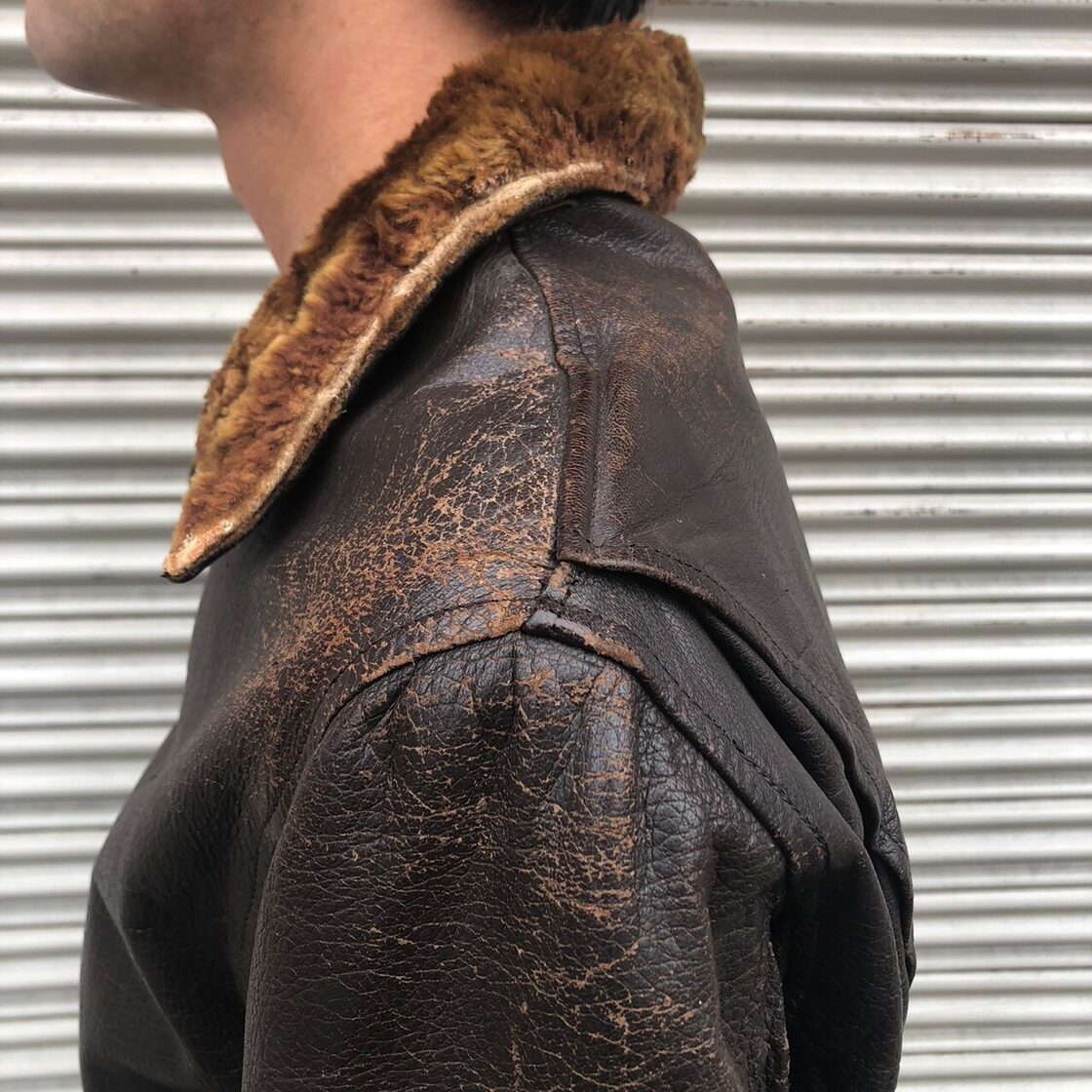 極上 貴重 40s 50s USnavy 米軍実物 G-1 ゴートレザー フライト  