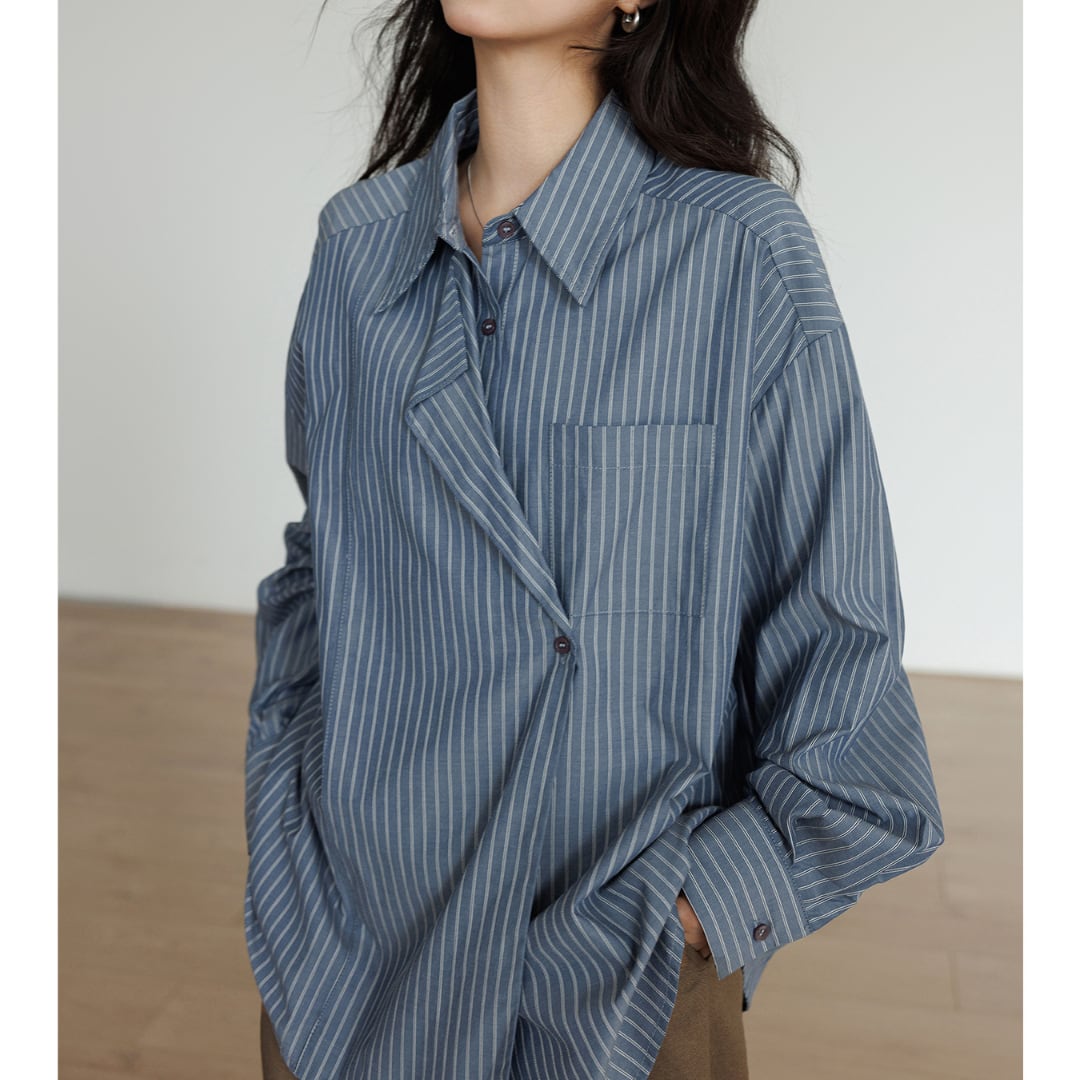 striped loose design shirt
