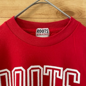 【Roots Athletes】 カナダ製 ロゴ プリント Tシャツ ルーツ Mサイズ US古着