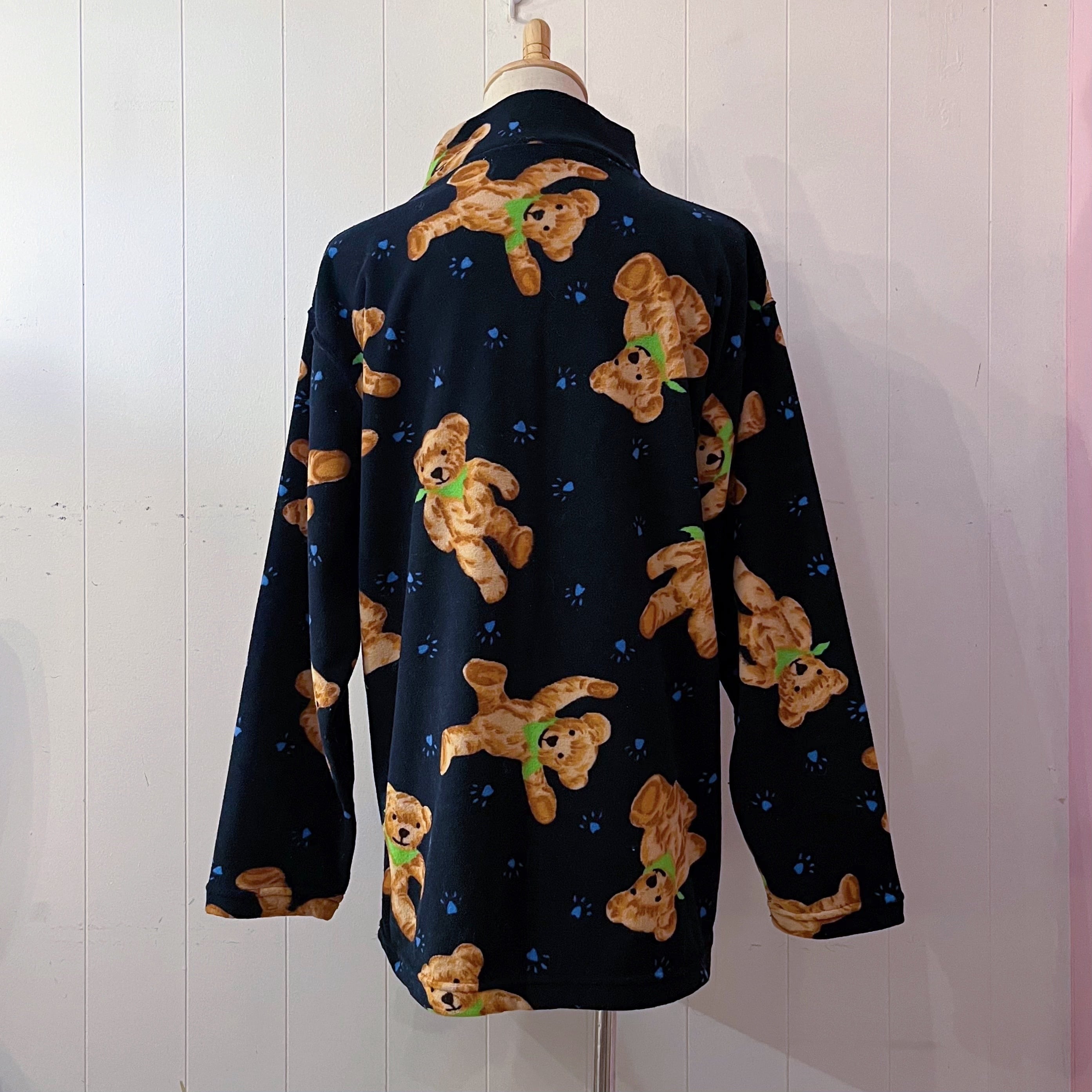 scarf bear fleece pullover