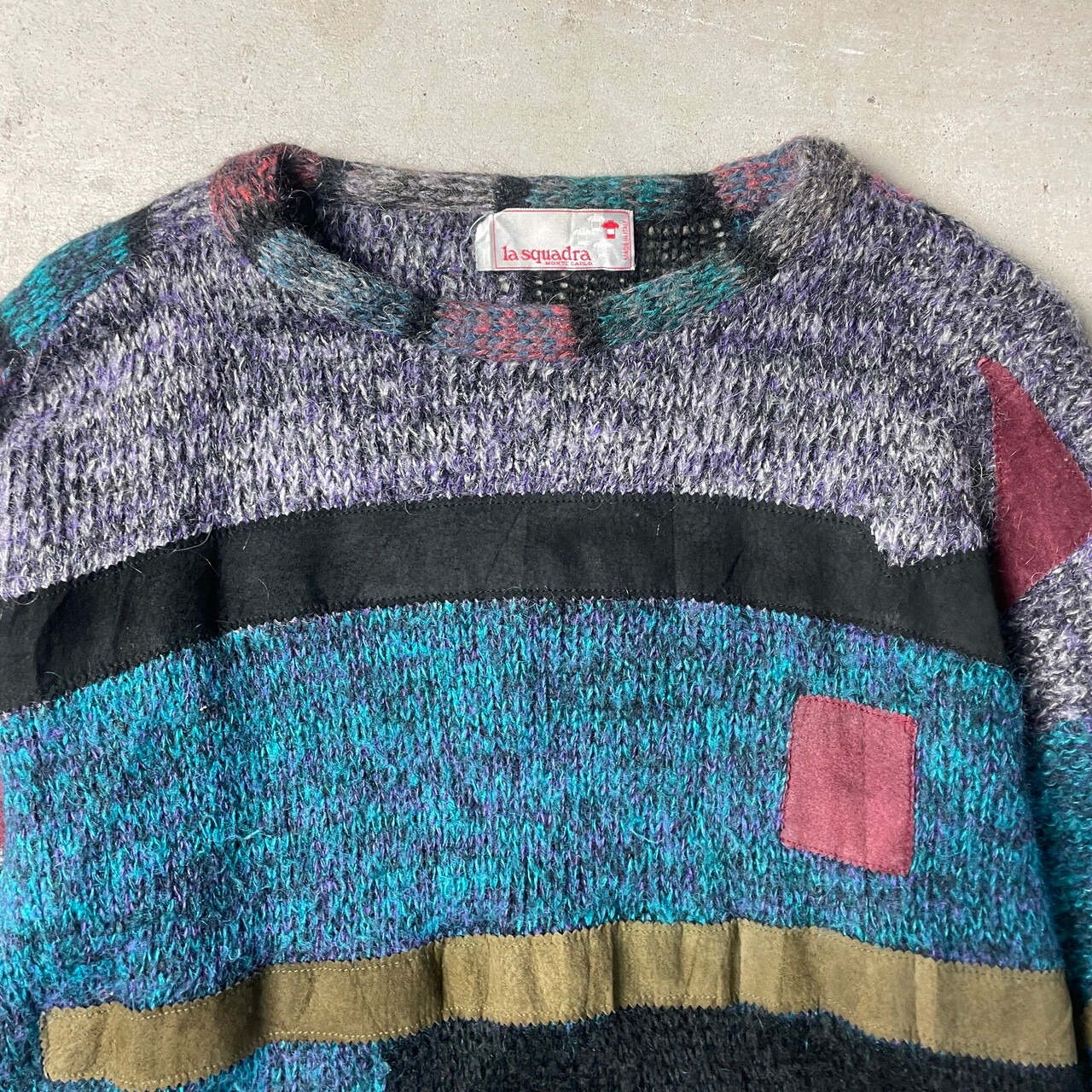 90年代 イタリア製 La squadra モヘア混 ウール×アルパカ×アクリル 