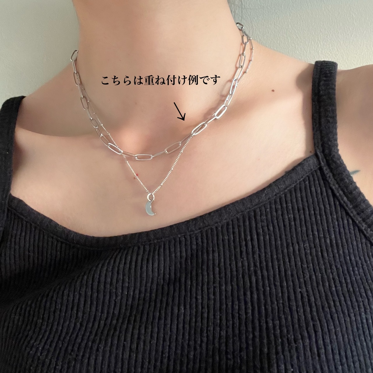 ［ クォーツ × ムーンネックレス ］　２点SET　［SSN035］