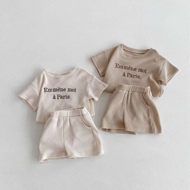 BABY　夏新作　ワッフル　セットアップ