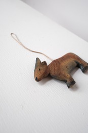 Hand carved moose ornament