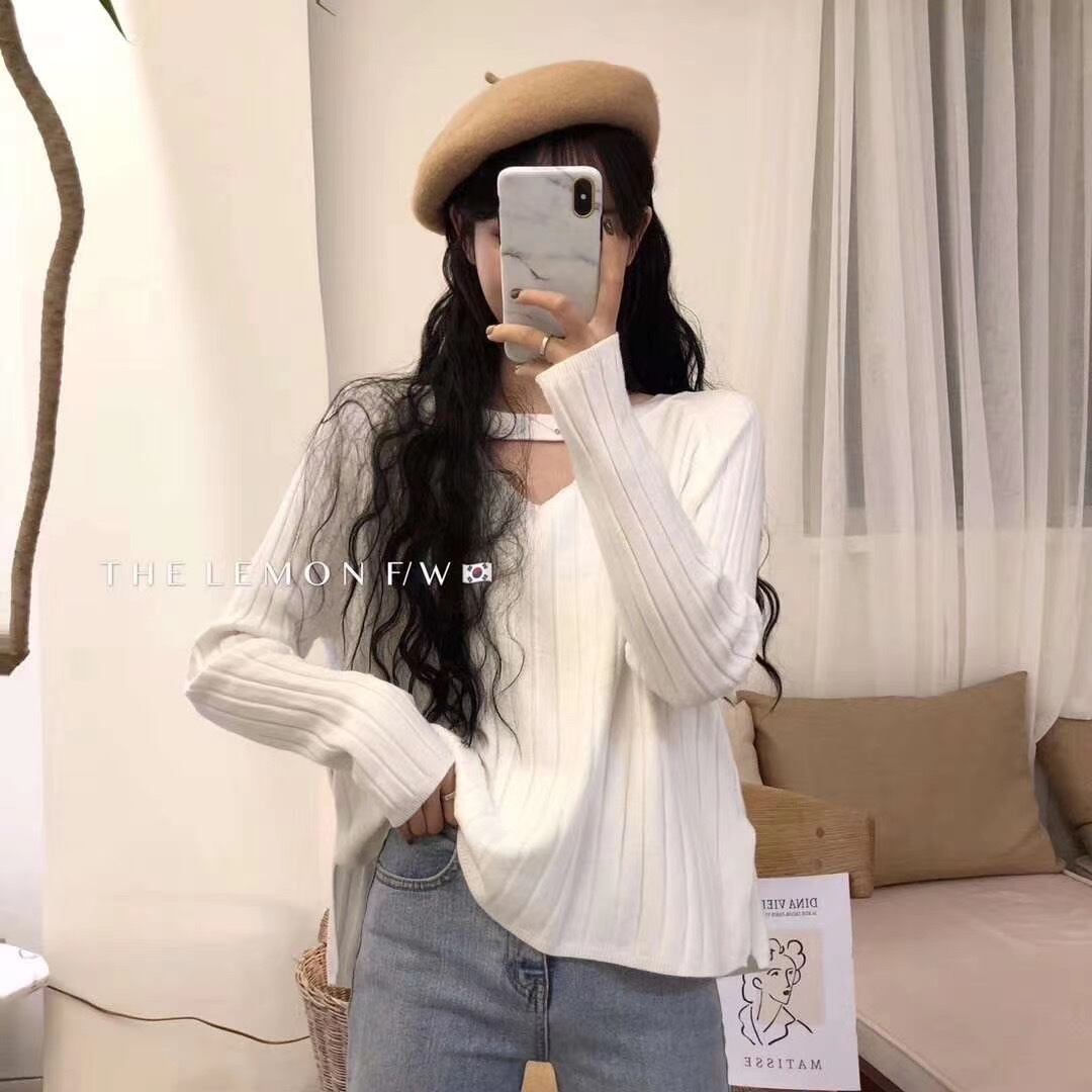 フロントオープンリブニット