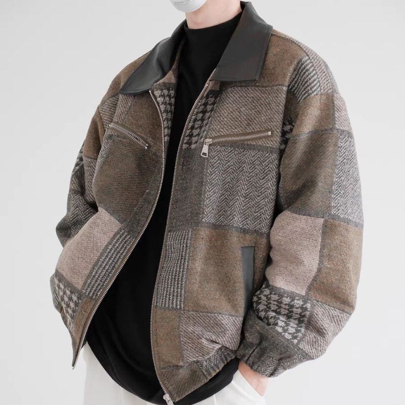 ニューレトロチェック柄パッチワークジャケット C10628