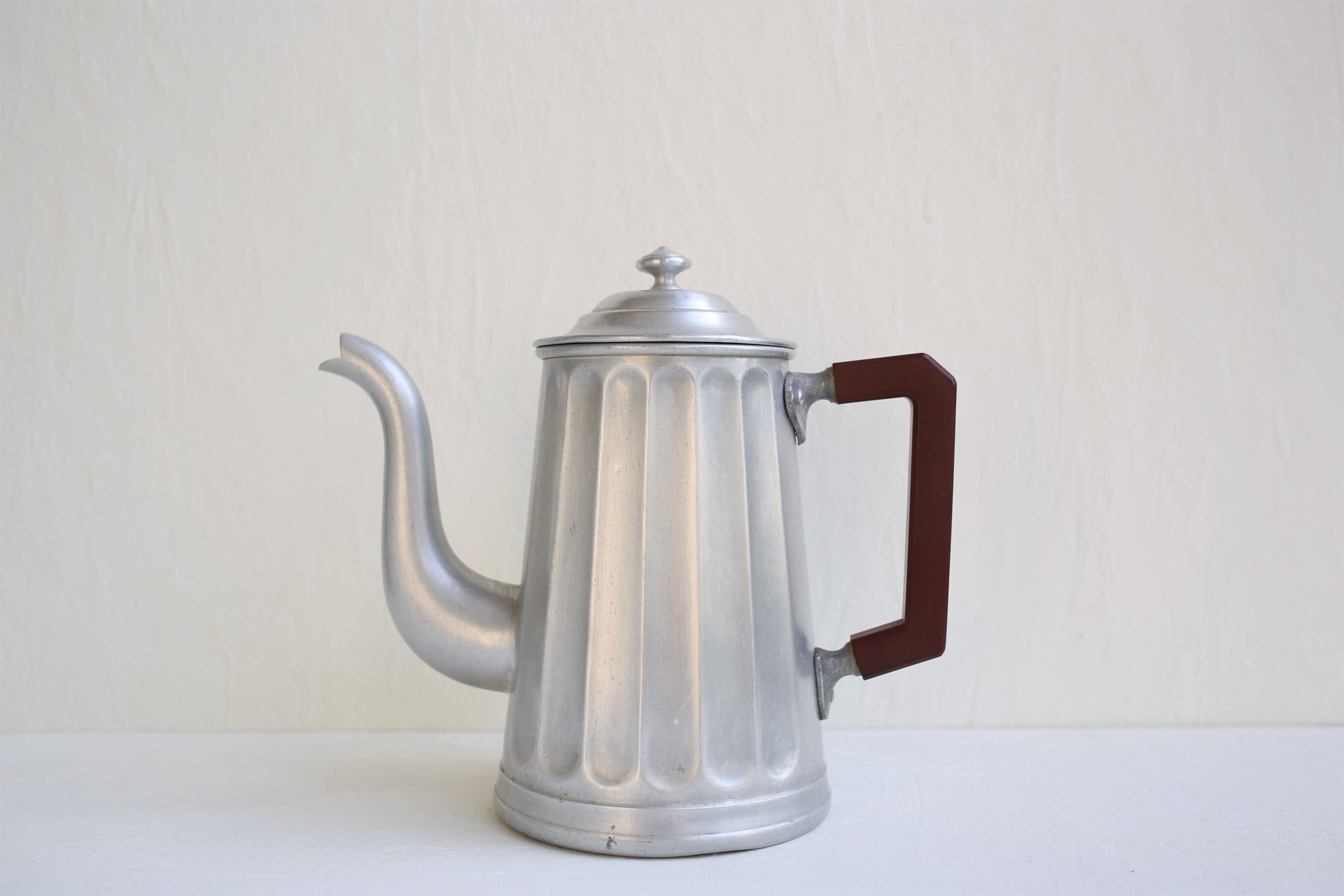 フランス アンティーク ヴィンテージ アルミ製 ポット ベークライト (穴あり) N-03849