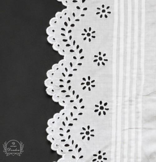 フランス アンティーク 手刺繍ホワイトワーク スカラップトリム[sa994]