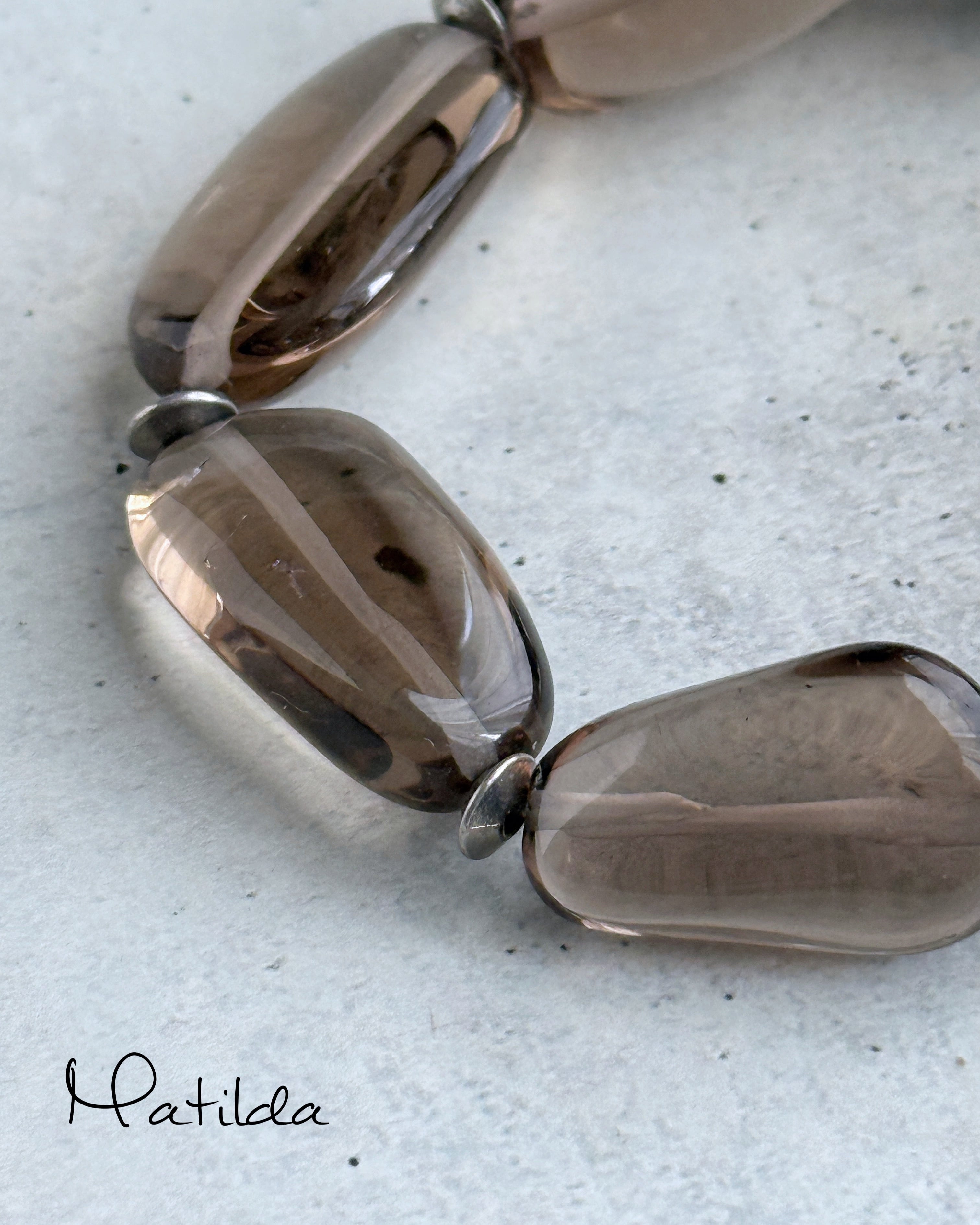 bicolor bracelet(ラリマー×スモーキークォーツ)