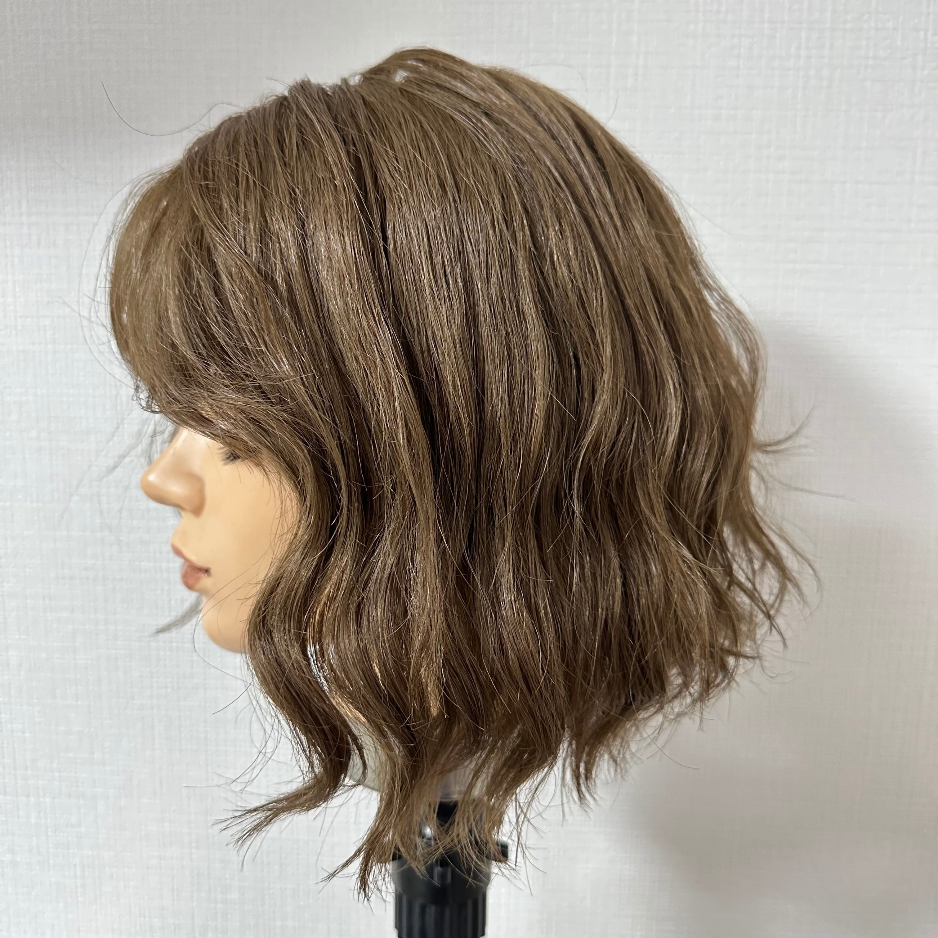 商品名:すず 前髪ありパーマレースボブ 百合子ウィッグレミー人毛100