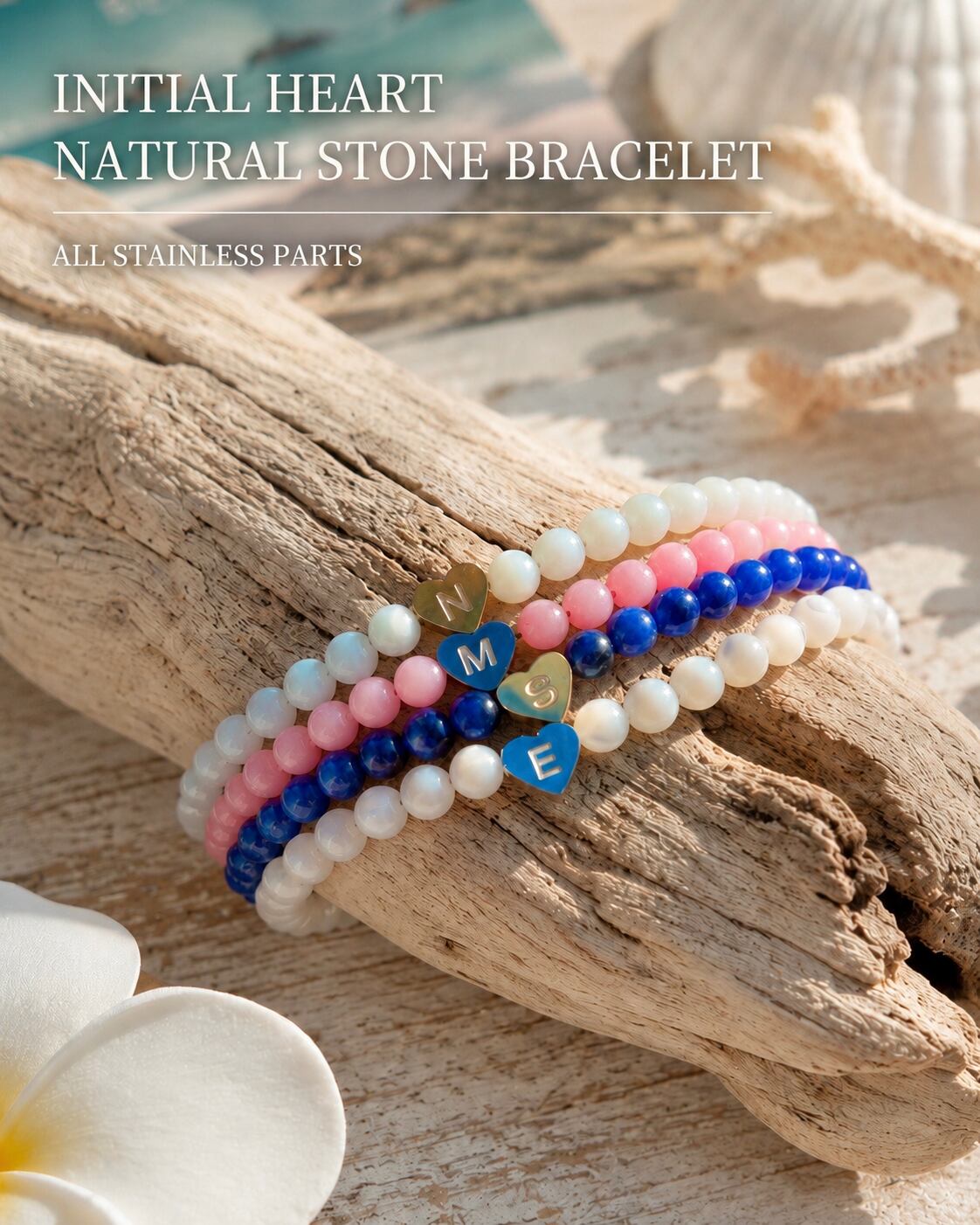 ❣️プロモーション価格❣️2026Ver❣️Hawaiian natural stones initial bracelet(ver.3)