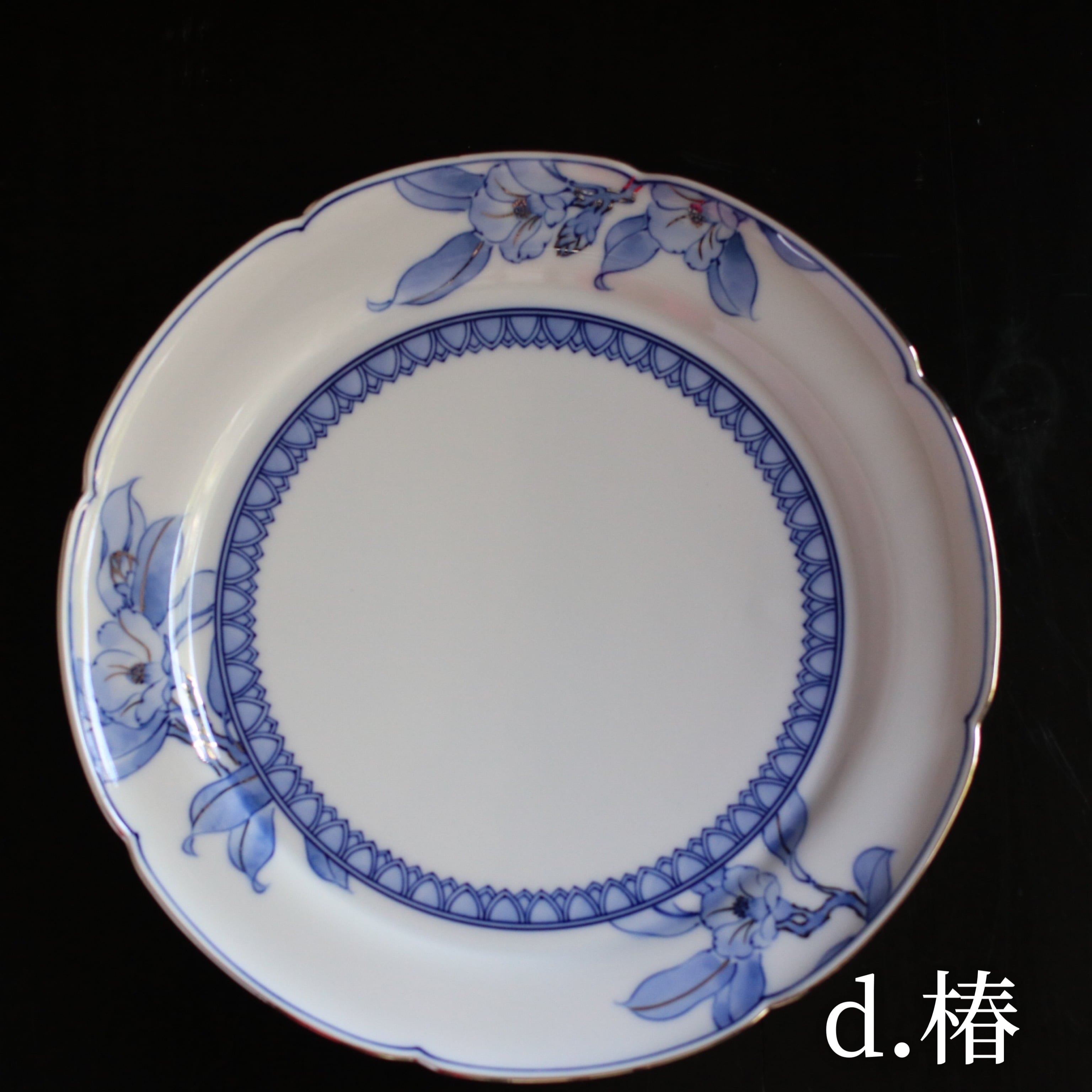 平戸松山窯 プラチナ付六彩花23プレート皿 | 芦屋貴兆陶家 online shop