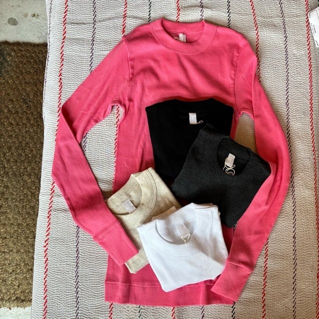 homspun ホームスパン 40/1丸胴テレコクルーネックプルオーバー 全5色