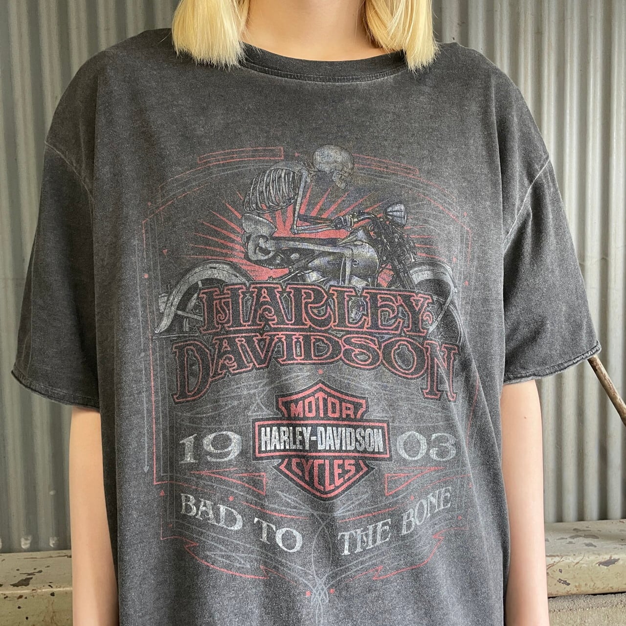 ハーレーダビッドソン Harley-Davidson モーターサイクル 両面プリント バイクTシャツ メンズM /eaa263337