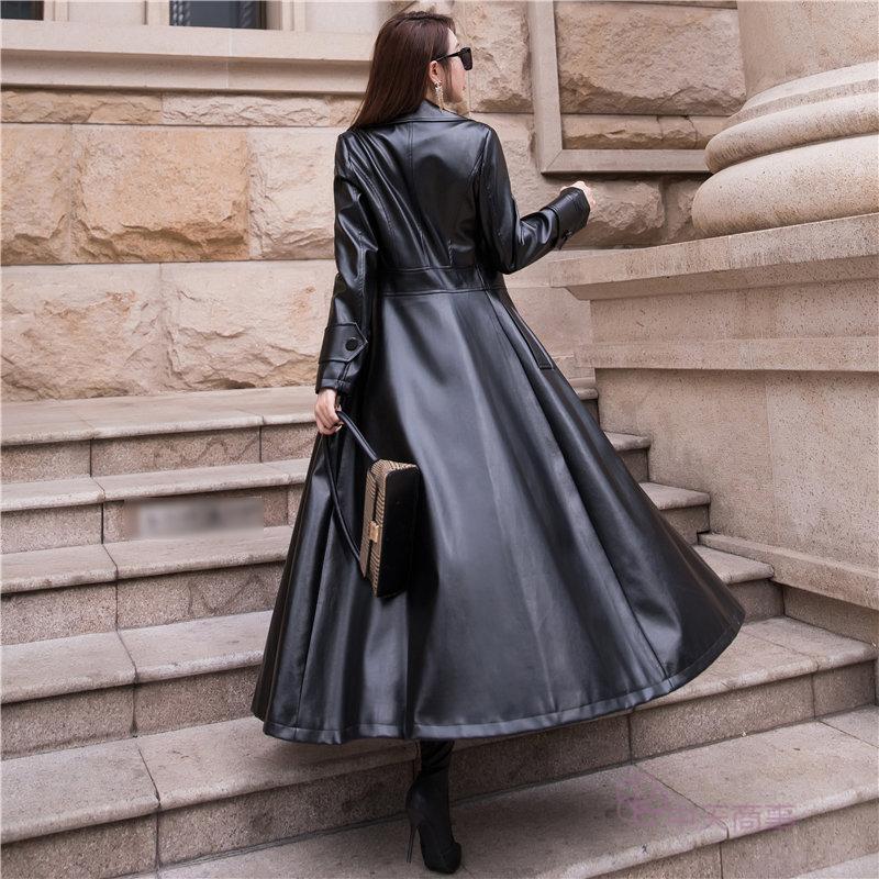 レザーコート ロングコート レディース 2色 M-3XL 本革 ラムレザー