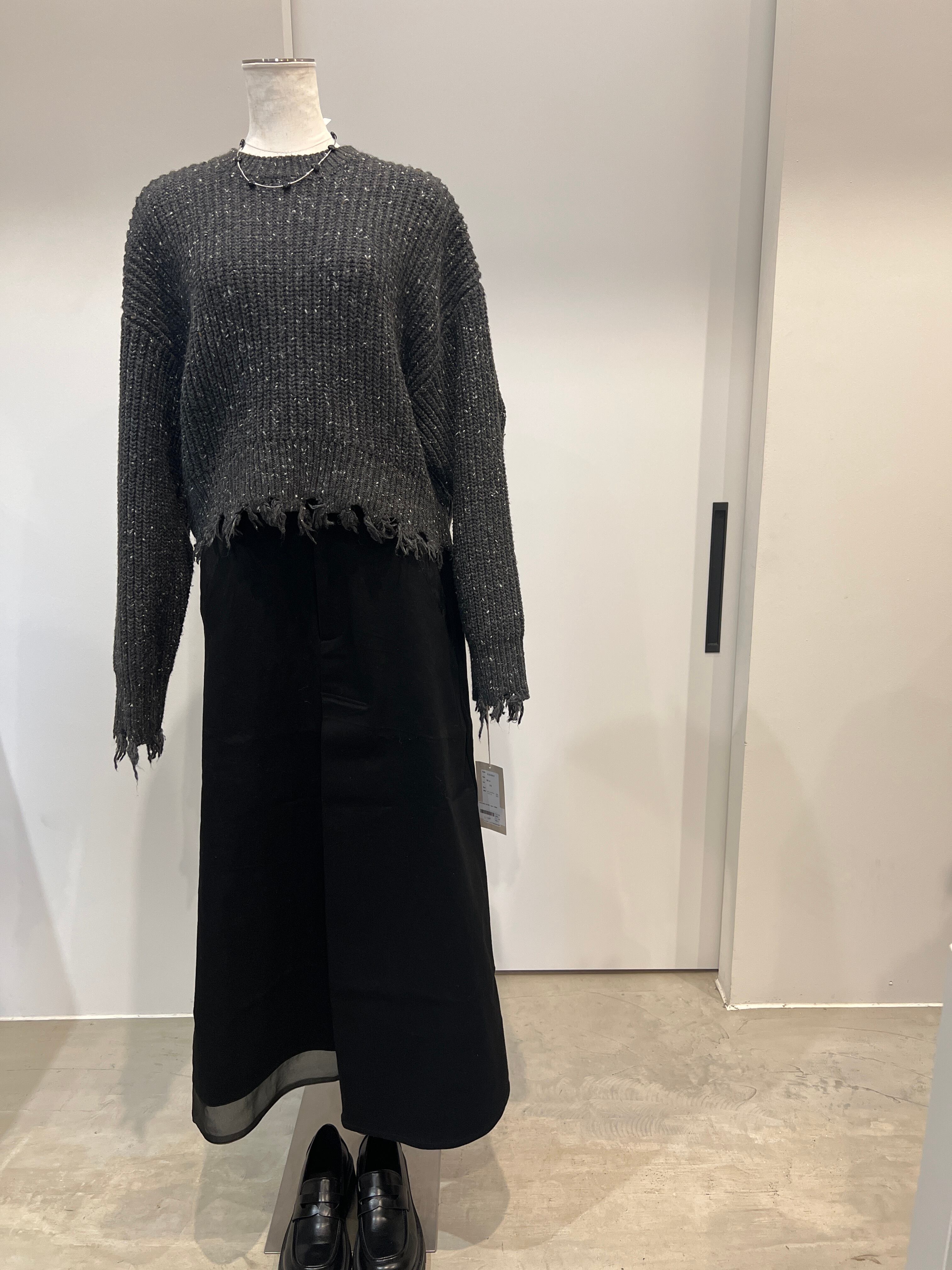 【SELECT】オーガンジー切替ストレッチタックスカート