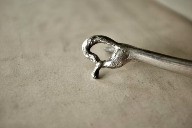 フランス 黙想する動物たちとカトラリーレスト 狐さん アンティーク