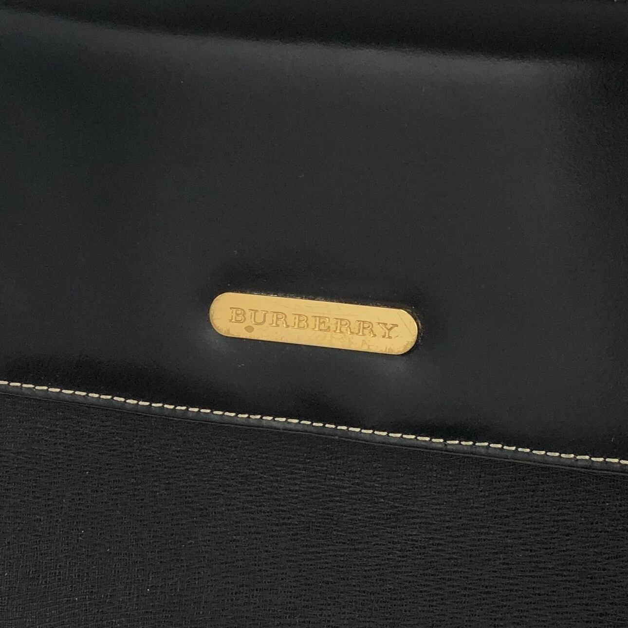 BURBERRY バーバリー ロゴ コンビレザー 2way トップハンドル