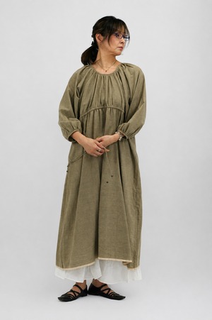 BUNON(ブノン) Khadi Cotton Back Button Dress バックボタン