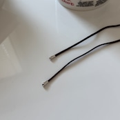 simple suede long choker/brown
