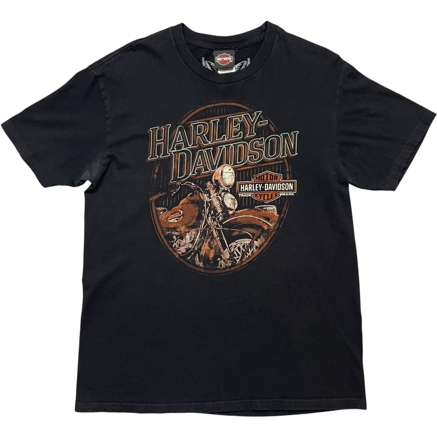 《L》Harley-Davidson ハーレーダビッドソン Tシャツ バイクプリント バックプリント ブラック no.10093