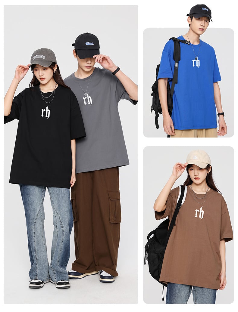 アメリカンスタイルの半袖Tシャツ男2023レトロなトップスハイストリートカップルクル