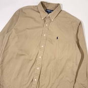 90s Ralph Lauren ラルフローレン BLAKE BD ボタンダウン 長袖シャツ LL/ベージュ メンズ ビンテージ