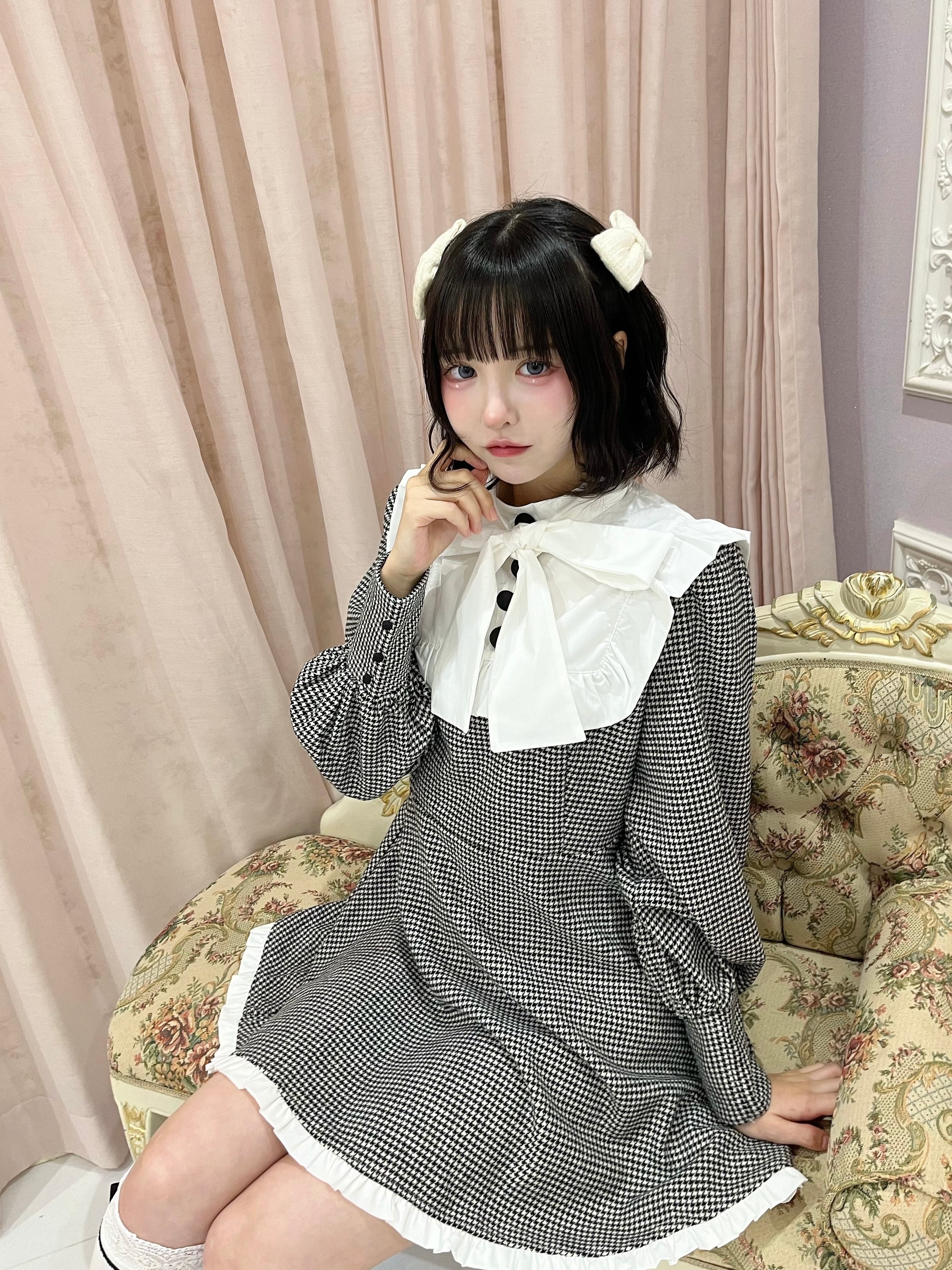 【LAST2】すいーとリボンチェックワンピース