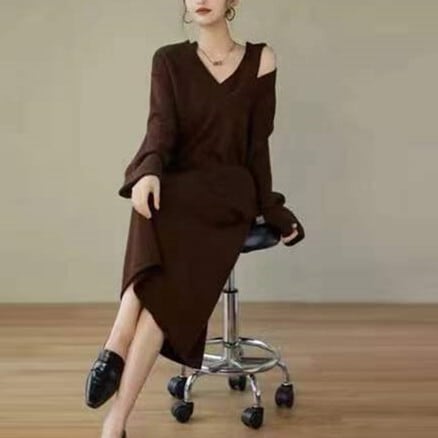 【set】ニットセーター×キャミワンピースセット M25928