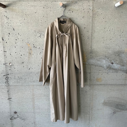 beige silk long coat