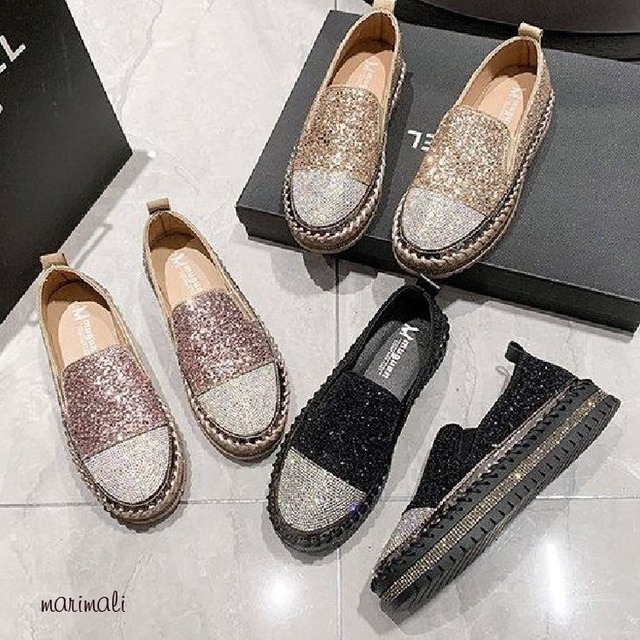 グリッター スリッポン プラットフォーム スニーカー 3color 26016