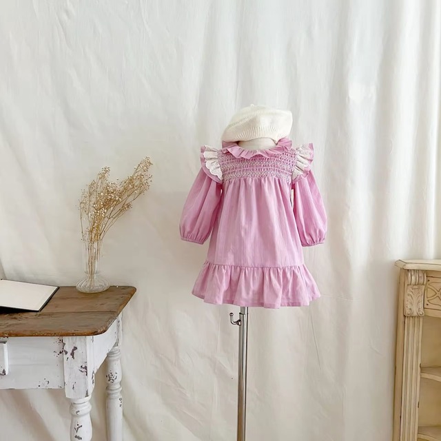 【取寄】甘々が可愛すぎるスモッキングフリルワンピース